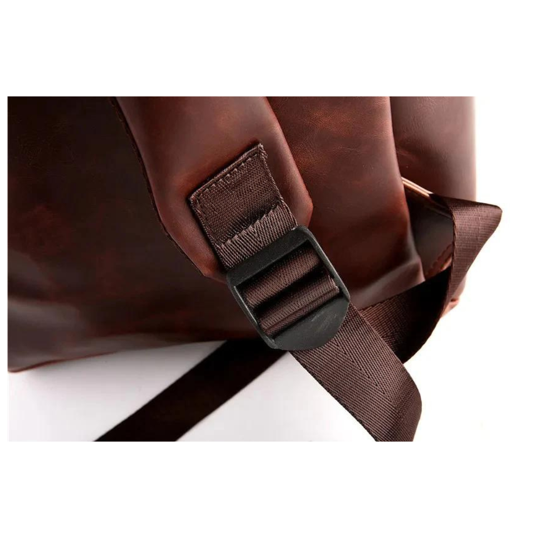 Mochila de cuero para hombre hecha a mano