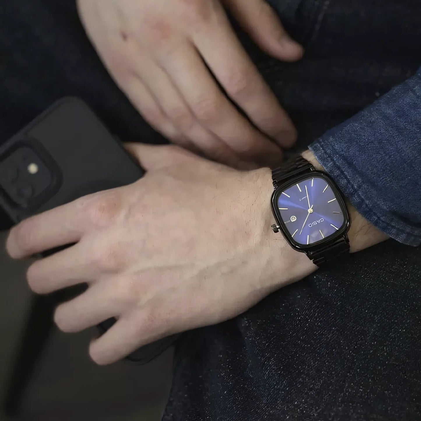 Reloj de lujo de 36 mm con esfera blanca - Resistente al agua | Acero transferido