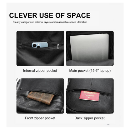 Mochila de cuero para hombre 