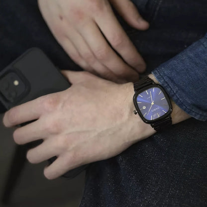 Reloj de lujo de 36 mm con esfera blanca - Resistente al agua | Acero transferido