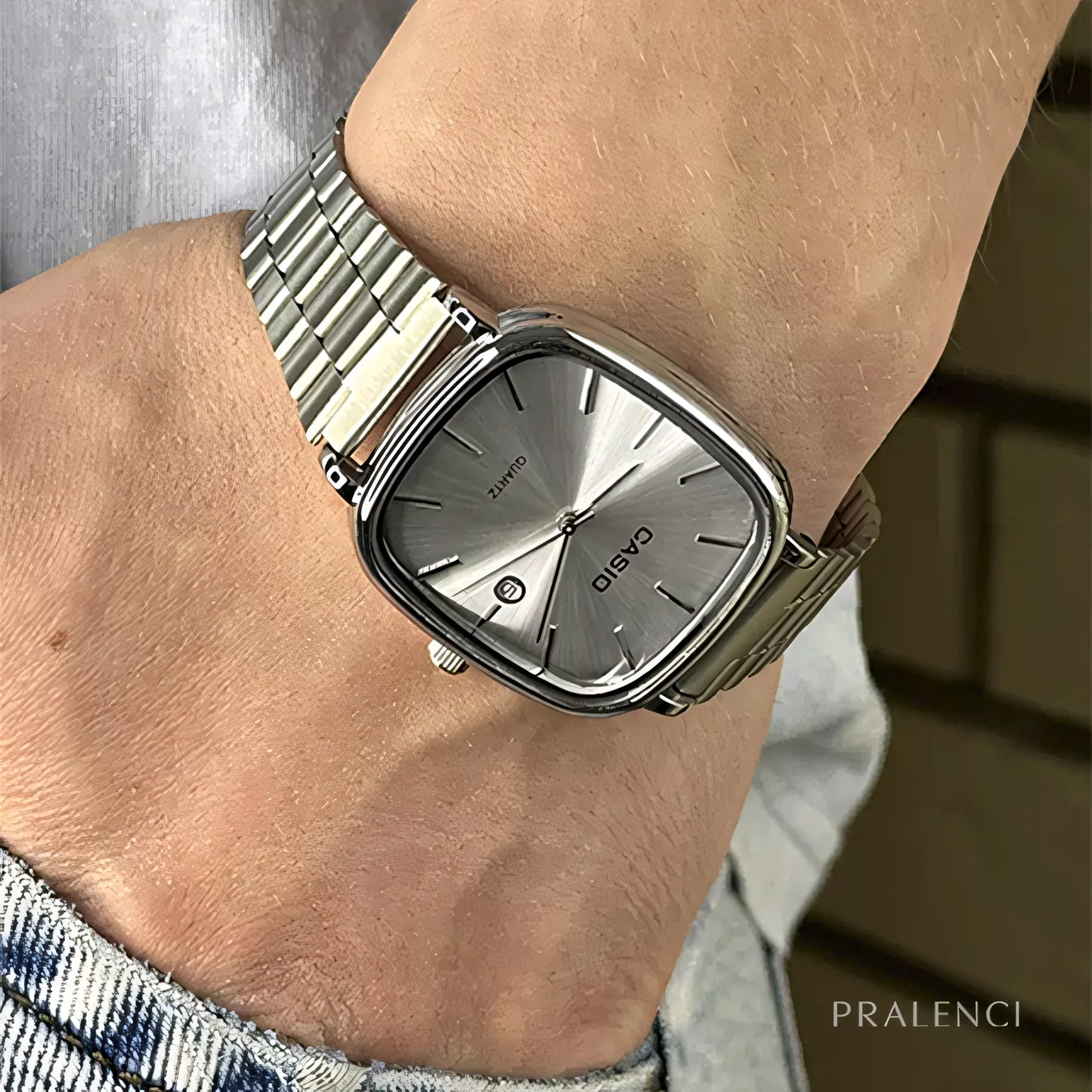 Reloj de lujo de 36 mm con esfera blanca - Resistente al agua | Acero transferido