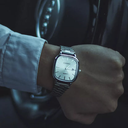 Reloj de lujo de 36 mm con esfera blanca - Resistente al agua | Acero transferido