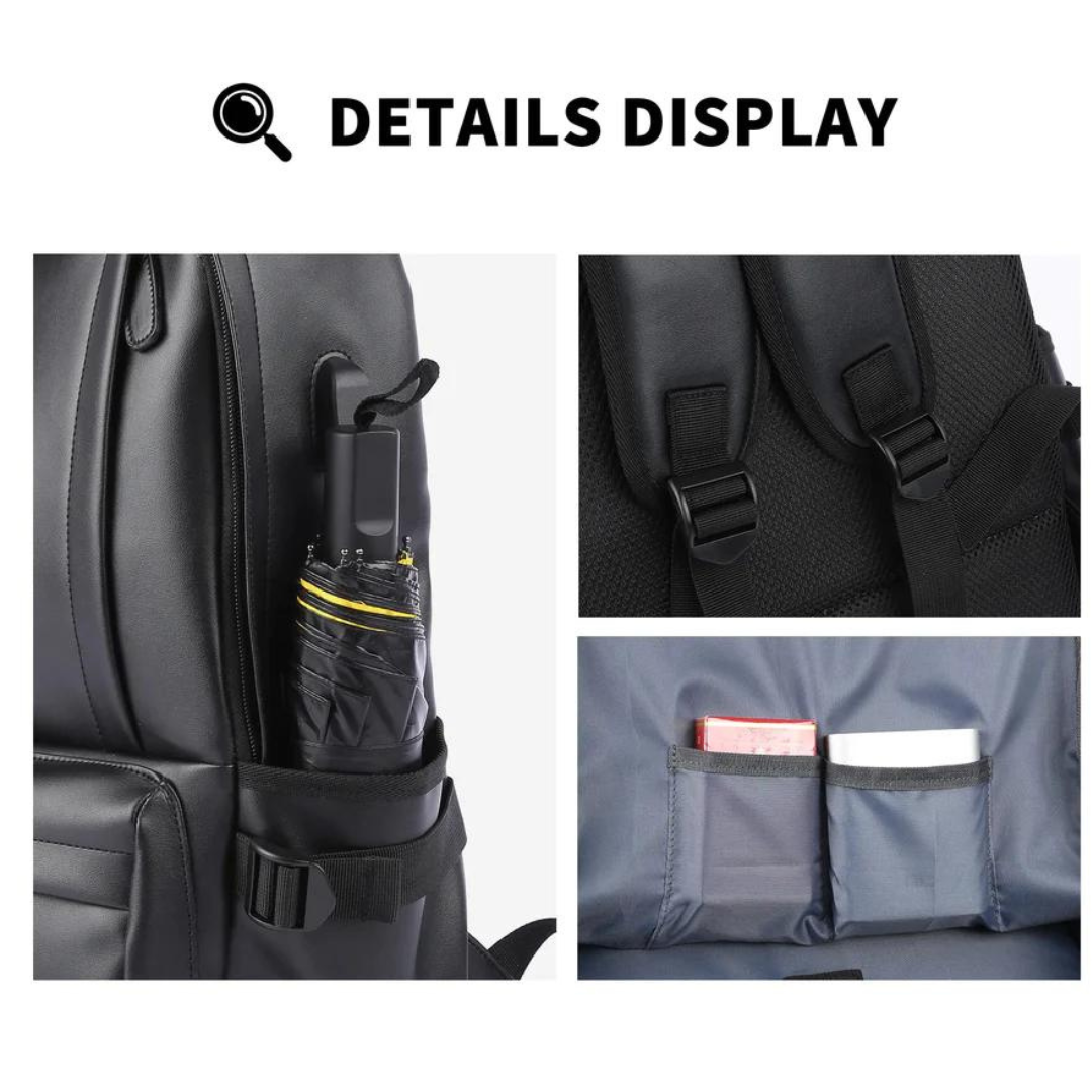 Mochila de cuero impermeable para hombre 