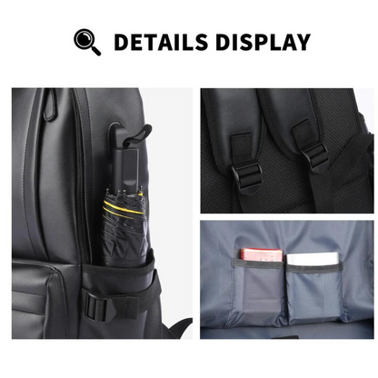 Mochila de cuero impermeable para hombre 