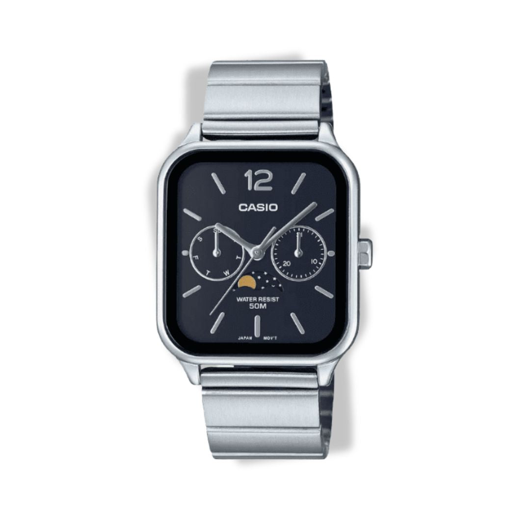 Reloj Lunar de 36 mm con esfera blanca - Resistente al agua | Acero inoxidable