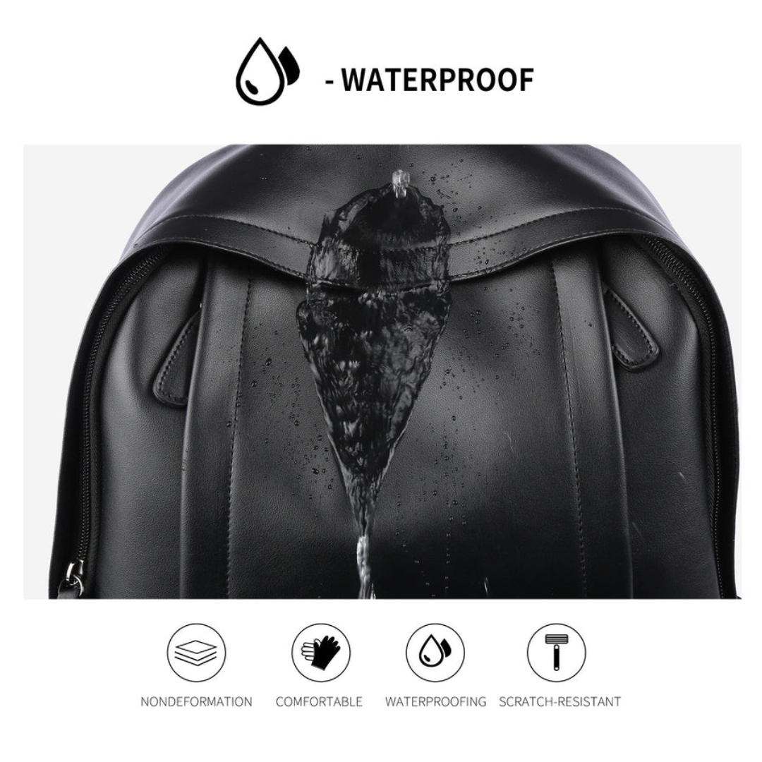 Mochila de cuero impermeable para hombre 