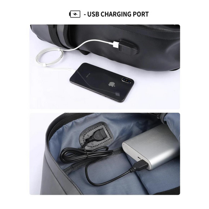 Mochila de cuero impermeable para hombre 