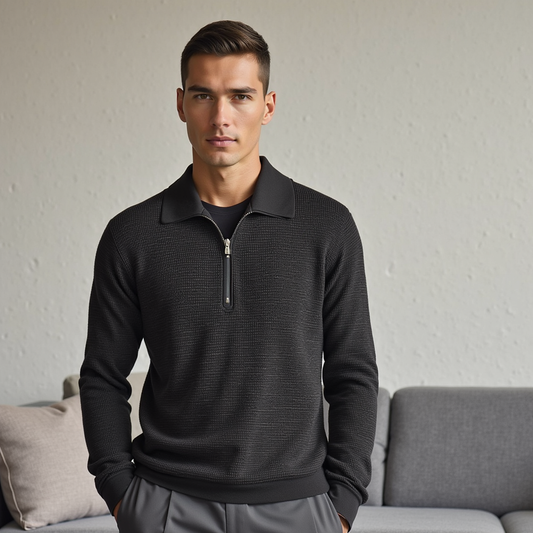 Hampton -  Waffle Half-Zip Polo