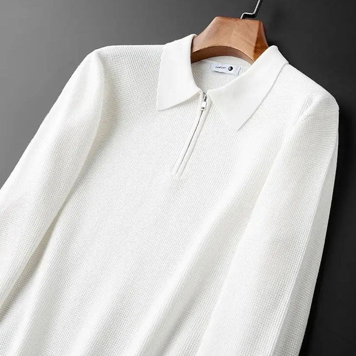 Hampton - Polo con media cremallera y diseño de gofre